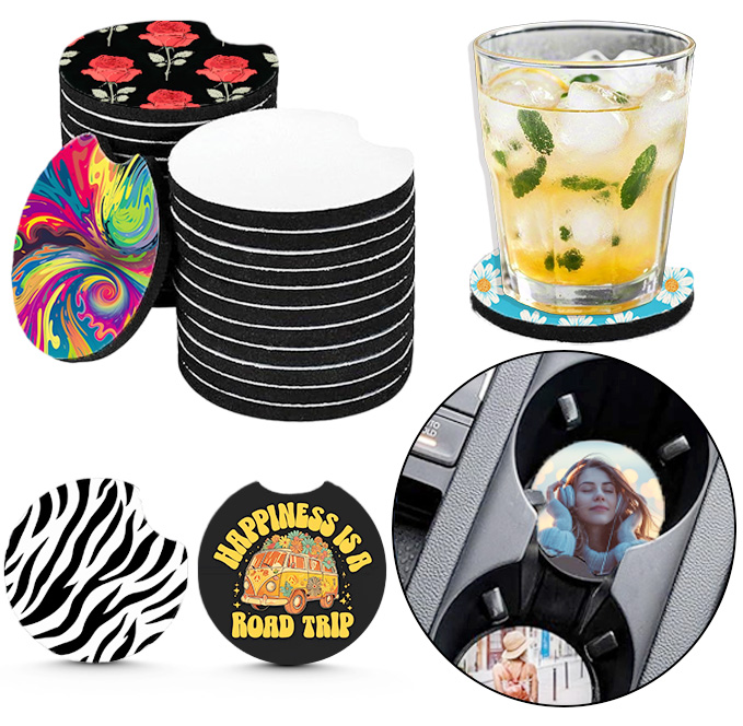 10/20Pcs Sublimation Blank Car - огляд і ціна Coaster Sublimation Blank