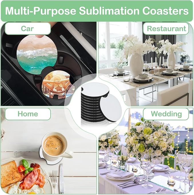 10/20Pcs Sublimation Blank Car - огляд і ціна Coaster Sublimation Blank