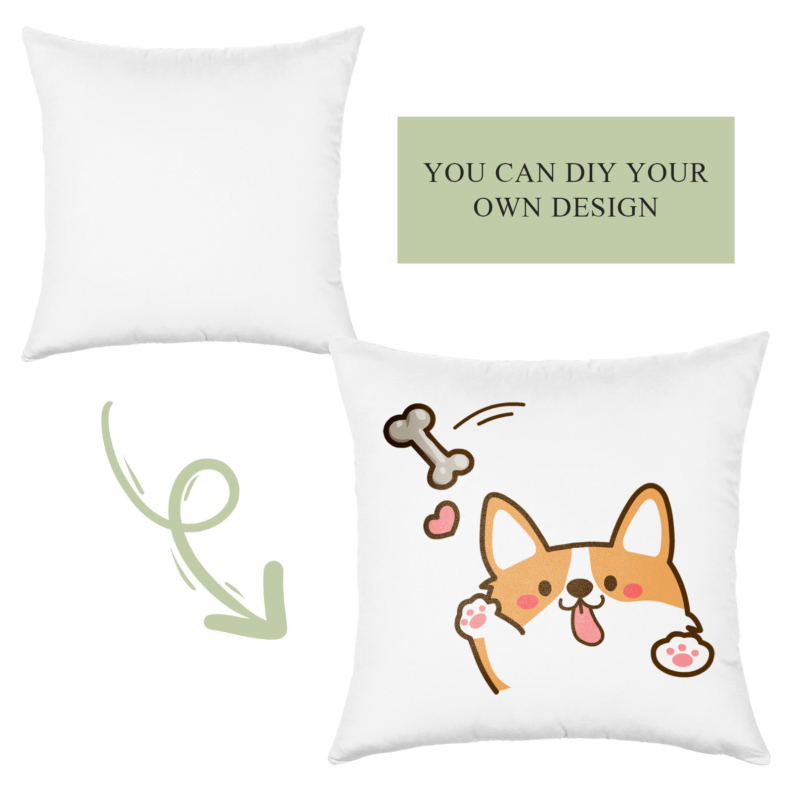 4Pcs White Sublimation Pillow  - огляд і ціна Pillow Cover Sublimation
